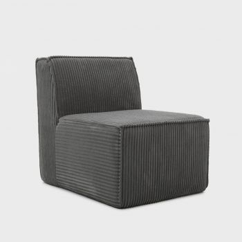 Fotoliu modular Likke, Homla, 88x73x73 cm, catifea din poliester, gri inchis Fotoliu modular Likke, Homla, 88x73x73 cm, catifea din poliester, gri inchis