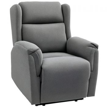 HOMCOM Fotoliu de Relaxare, Scaun Tapitat reglabil cu Suport pentru Picioare, cu Inclinație de 160°, cu Aspect de In, Asamblare Rapidă, Gri închis | Aosom Romania HOMCOM Fotoliu de Relaxare, Scaun Tapitat reglabil cu Suport pentru Picioare, cu Inclinație de 160°, cu Aspect de In, Asamblare Rapidă, Gri închis | Aosom Romania