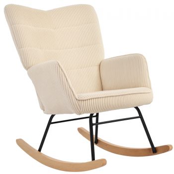 HOMCOM Scaun de leagăn vintage, grinzi curbate, umplutură groasă, lemn de fag și oțel, Bej | Aosom Romania HOMCOM Scaun de leagăn vintage, grinzi curbate, umplutură groasă, lemn de fag și oțel, Bej | Aosom Romania