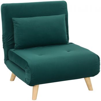 HOMCOM Şezlong cu funcţie de dormit, Fotoliu pliabil de relaxare în aspect de catifea, Spătar reglabil, suportă până la 120 kg, Verde închis | Aosom Romania HOMCOM Şezlong cu funcţie de dormit, Fotoliu pliabil de relaxare în aspect de catifea, Spătar reglabil, suportă până la 120 kg, Verde închis | Aosom Romania