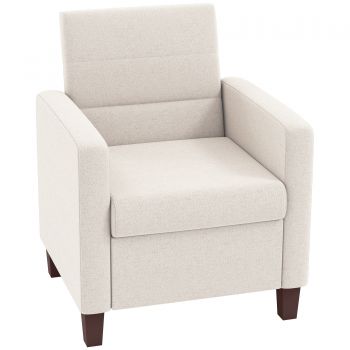 HOMCOM Upholstered Armchair in Linen Look, Foam, Seat Cushion, Wood Frame, Cream White | Aosom Romania HOMCOM Upholstered Armchair in Linen Look, Foam, Seat Cushion, Wood Frame, Cream White | Aosom Romania